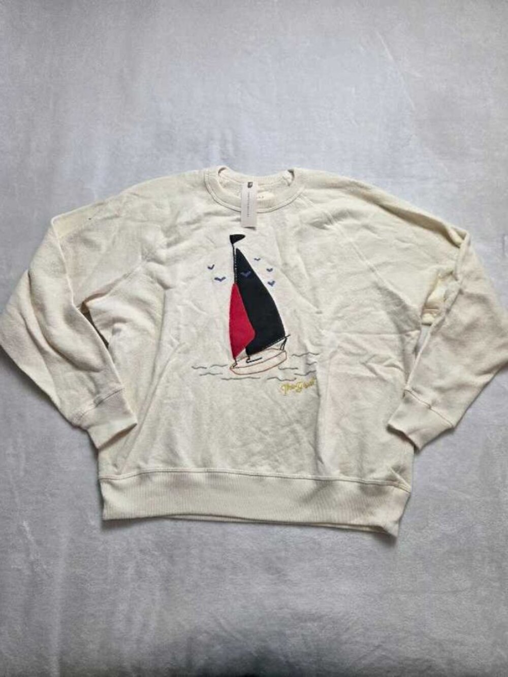 New 1 S The Great. x Anthropologie The College Sailboat sailing cotton sweater